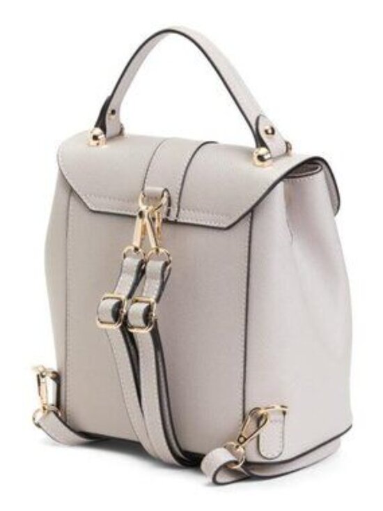 CHEVAL Made In Italy Leather Convertible Backpack With Gold Hardware CHEVAL Made In Italy Leather Convertible Backpack With Gold  main image 4